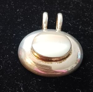 Sterling Silver " Mexico 925 " & Faux Moonstone Pendant